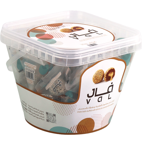 Tahini Date Balls with Sesame Val 500g | كرات التمر بالطحينة والسمسم فال 500غ