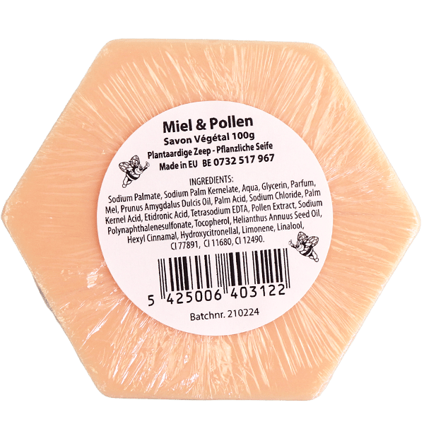 Honey and Pollen Vegetable Soap 100g | صابون نباتي بالعسل وحبوب اللقاح 100غ