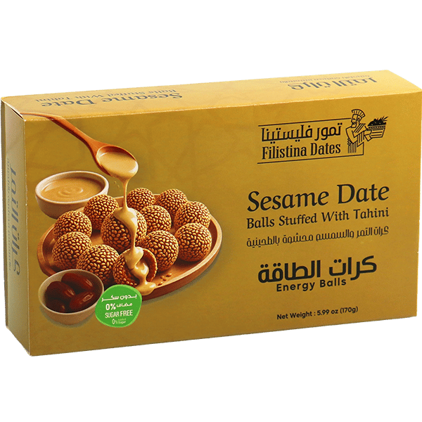 Sesame Date Balls Stuffed with Tahini Filistina 170g | كرات التمر والسمسم محشوة بالطحينة فيلستينا 170غ