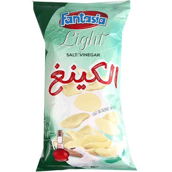Light Salt and Vinegar Potato Snacks Al King Fantasia 90g | سناك بطاطا لايت بنكهة الملح والخل الكينغ فانتازيا 90غ