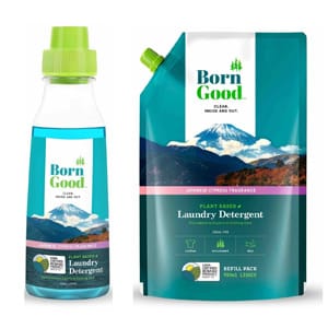 Born Good - Japanese Cypress Plant Based Liquid Laundry Detergent- 450ml Pet Bottle + 900ml Refill