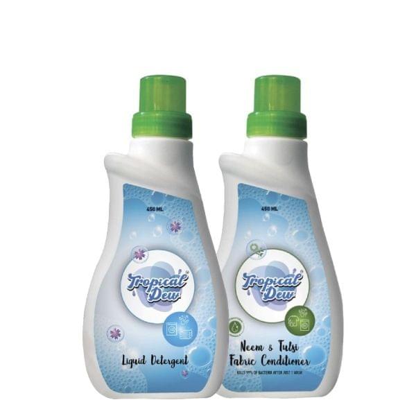 Tropical Dew - Liquid Detergent + Neem and Tulsi Fabric Conditioner- Pack of 2