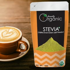 Honeslty Organic Stevia Leaf Powder/ Natural Sugar Replacement/ Dried Green Leaf Powder (0 Calories, 0 Carbs, USDA Organic Certified, 100% Pure & Natural) - 150g (Pack of 2)