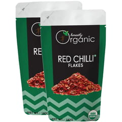 Honeslty Organic Dried Red Chilli Flakes Seasoning / Mirchee ke Parat (USDA Certified, 100% Pure & Natural) - 150g (Pack of 2)