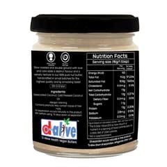 D-Alive Organic Coconut Butter (Unsweetened) - 180g (Pack of 2)