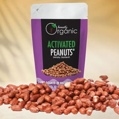 Activated Organic Peanuts - Mildly Salted (USDA Organic, Long Soaked & Air Dried to Crunchy Perfection) - 150G (Pack of 2)