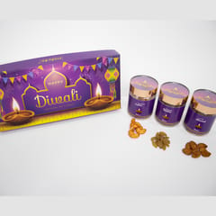 DIBHA-RUCHOKS Diwali Premium Dry Fruit Hamper Set Of 3 (Peri Peri Almond + Tangy Tomato Cashew+ Chatapata Raisins) - 300g D02