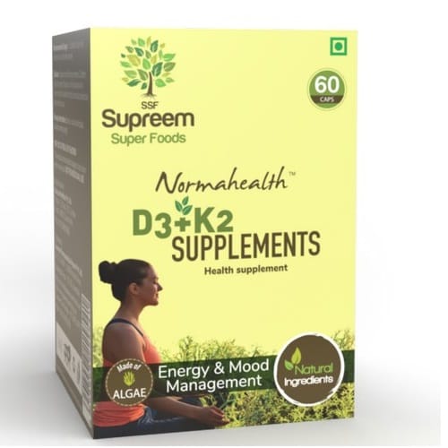 Supreem Super Foods Vitamin D3+K2 Supplements (60 Tablets)