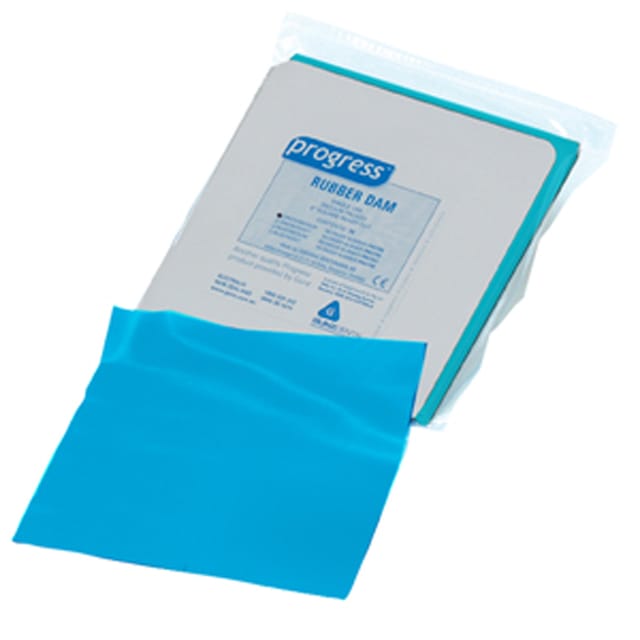 Progress Rubber Dam Sheets - Latex Free, Medium Blue, 6x6inch - Pack 20