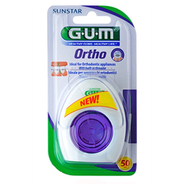 Gum Ortho Floss for Ortho, Bridges & Wide Interdental Spaces, 3220, 50 Uses - Pack 6