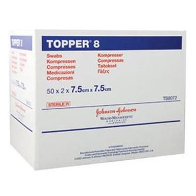 Topper 8 Gauze STERILE 7.5cm x 7.5cm - Pack 100
