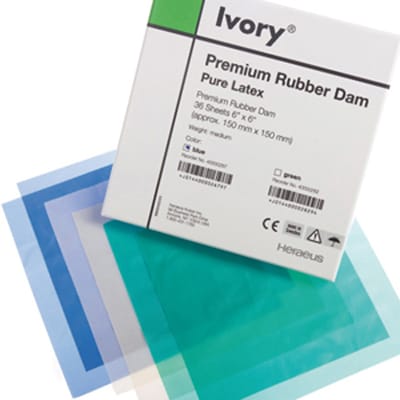 Ivory Rubber Dam 6x6 Medium - Pack 36