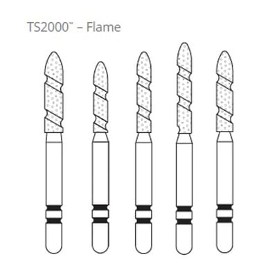 Two Striper Diamond Bur FG TS2000 Flame - Pack 5