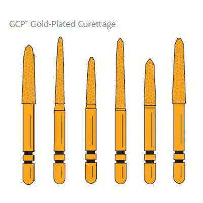 Two Striper Diamond Bur FG Gold-Plated Curettage - Pack 5