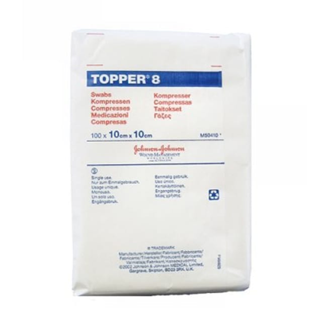 Topper 8 Gauze Non-Sterile 10cm x 10cm - Pack 100