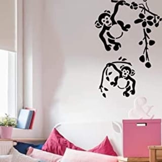 Berger Paints Easy Clean Wall Stencil-Playful Monkey Design
