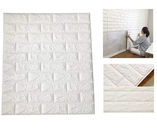 30 X 27 White Brick 3d Wall Panels Peel And Stick Wallpaper For Living  Room Bedroom Background Wall Decoration 1 Pack  Fruugo IN