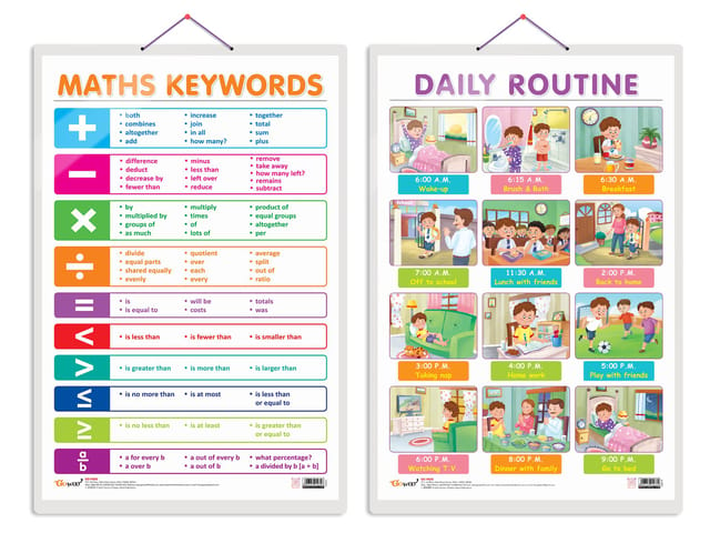 set-of-2-maths-keywords-and-daily-routine-early-learning-educational