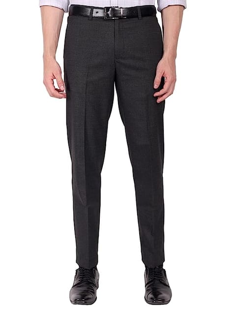 Buy Louis Philippe Men Black Slim Fit Solid Permapress Finest Wrinkle Free  Formal Trousers  Trousers for Men 8295263  Myntra