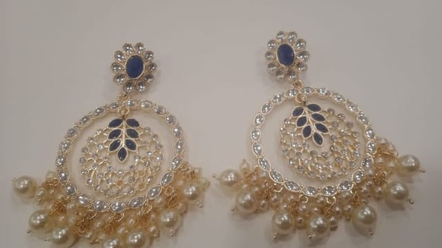 Indian Bollywood Faux Pearl Crystal Kundan Chandbali Earrings Set Product  Details  Export Portal