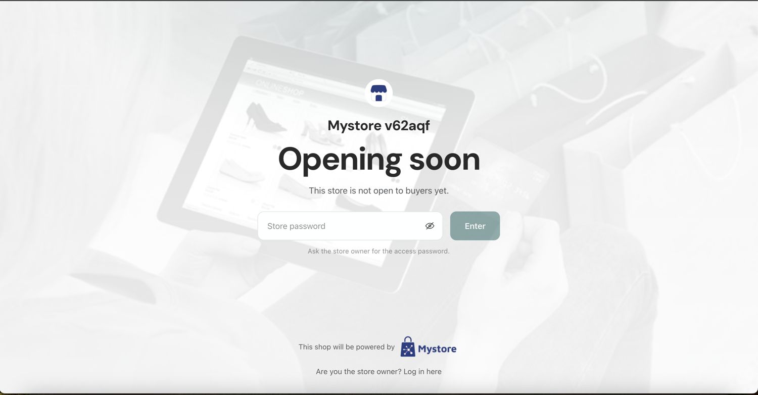 06-storefront-password-gate.png The Opening soon page asking visitors for the store password