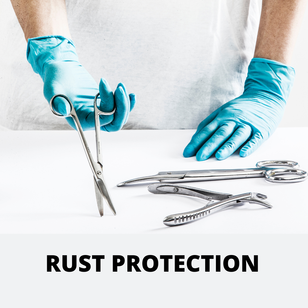 RUST REMOVAL : Regular use ensures rust proof shiny instruments. Prolonged life of expensive Instruments.