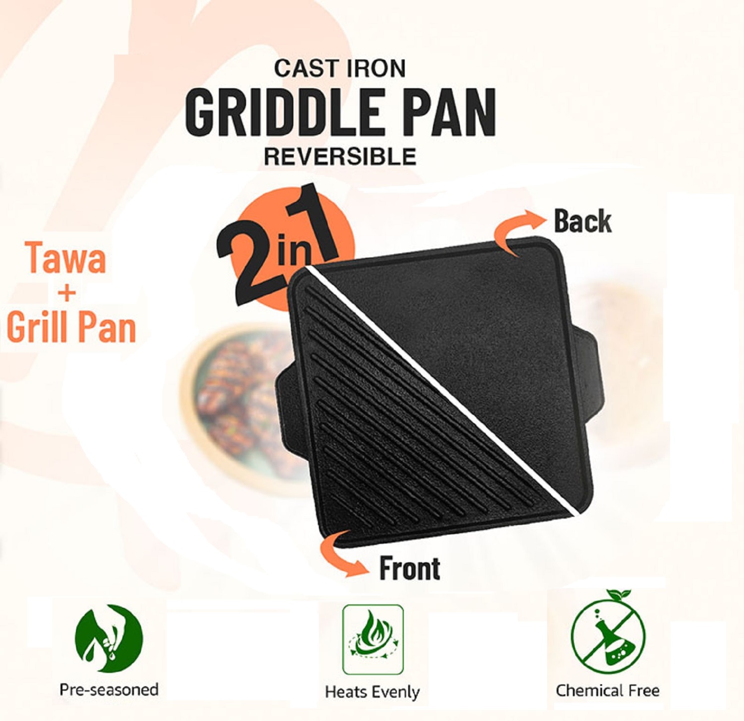 cast iron griddle tawa