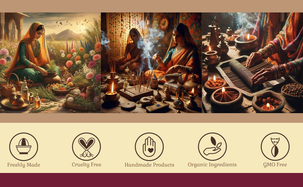 Rose dhoop, rose incense 