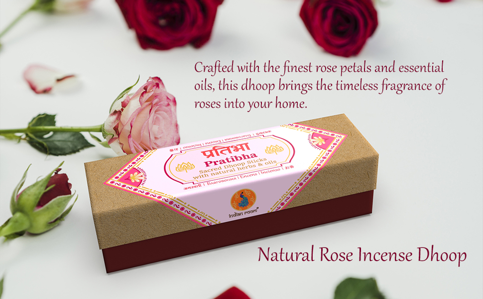 Indian Room’s hand rolled 100% natural dhoop - "PRATIBHA" crafted with the finest rose petals & herbal extracts