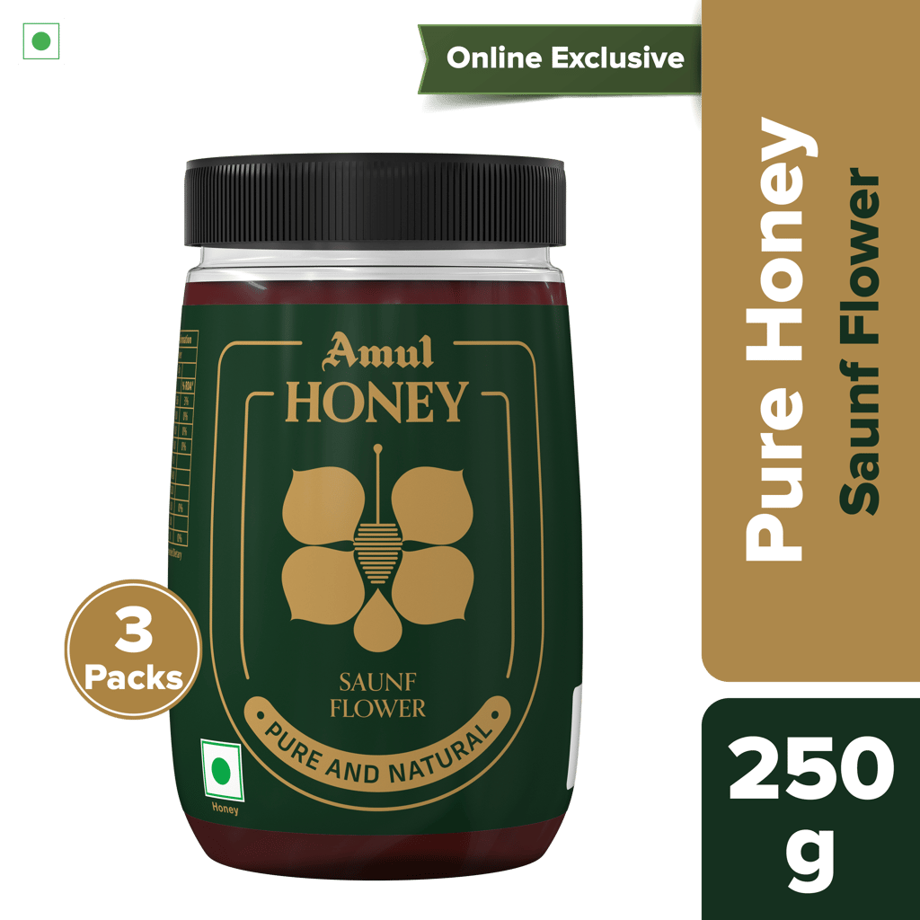 Amul Saunf Flower Honey, 250 g | Pack of 3