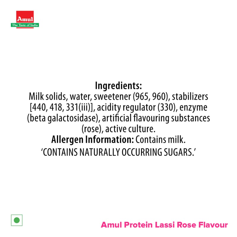 Amul High Protein Rose Lassi, 200mL | Pack of 30