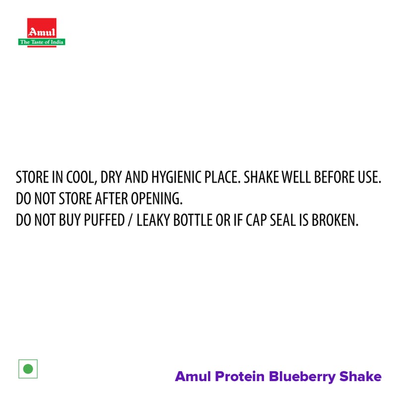 Amul High Protein Blueberry Shake, 200 mL | Pack of 30