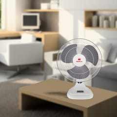 Havells Accelero High Speed 400mm Table Fan (White Grey) Twin color design (FHTACHSWRY16)