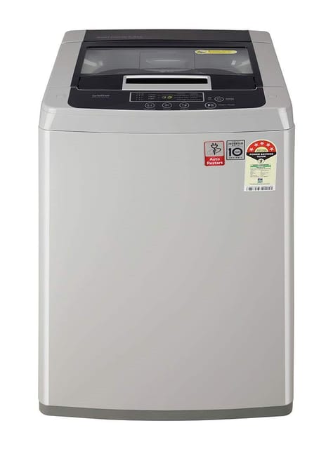 LG 6.5 Kg 5 Star Smart Inverter Fully-Automatic Top Loading Washing Machine (T65SKSF1Z, Middle Free Silver)