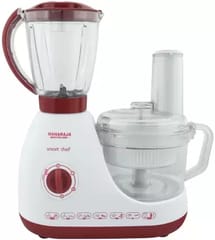 MAHARAJA WHITELINE Smart chef (FP-100) 600 W Food Processor  (White, Red) | Wet Grinding Jar | Chutney Jar | Grinding Jar