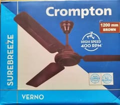 Crompton Verno 1200 mm 3 Blade Ceiling Fan  (BROWN, Pack of 1)