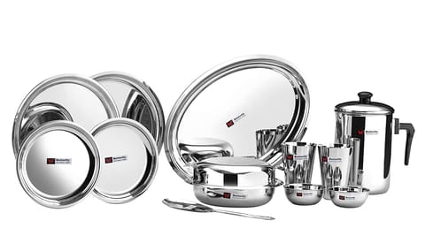 Butterfly Stainless Steel Premium Dinner Set, Tableware, 39 Pieces, Silver
