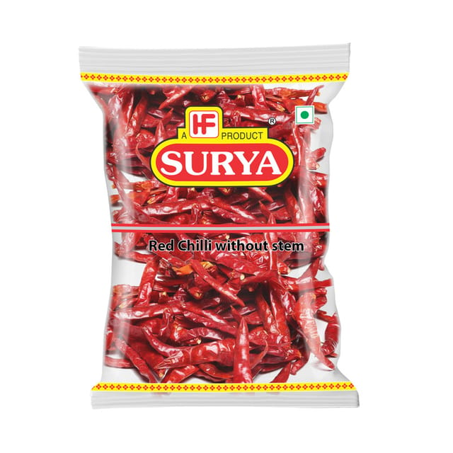 SURYA RED CHILLI / LAL MIRCHI WHOLE WITHOUT STEM
