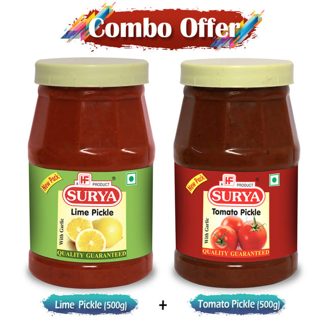 Lime Pickle 500g +        
Tomato Pickle 500g