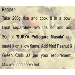 Chicken Masala 100g + 
Biryani Pulav Masala 50g + 
Puliogare masala 50g + 
Lemon rice masala 50g +  
Sabji masala / MGM 50g