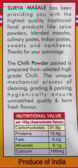 Mirchi powder 200g +          
Haldi power 200g +     
Dhaniya powder 200g + 
Garam masala 100g