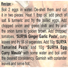 Chicken Masala 50g +    
Biryani Pulav Masala 50g + 
Mutton masala 50g +           
Egg curry  masala 50g +      
Fish curry masala 50g + 
Chicken 65Kabab masala 50g + 
Sabji masala / MGM 50g