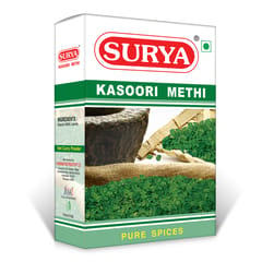 Amchur Powder 100g +     
Kasoori methi 25g +           
Sabji masala / MGM 50g + 
Jeera powder 100g +       
Chole masala 50g