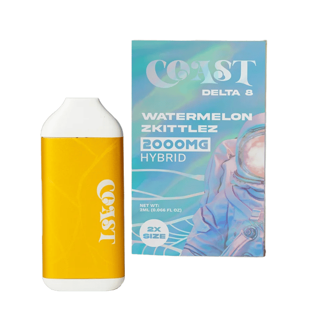 Coast Smokes 2ml Rechargeable Disposable Delta-8 Vape - Watermelon Zkittlez