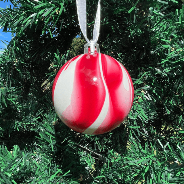 Red and white ornament