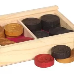Synco Bulldog Carrom Coins With Special Wood Box