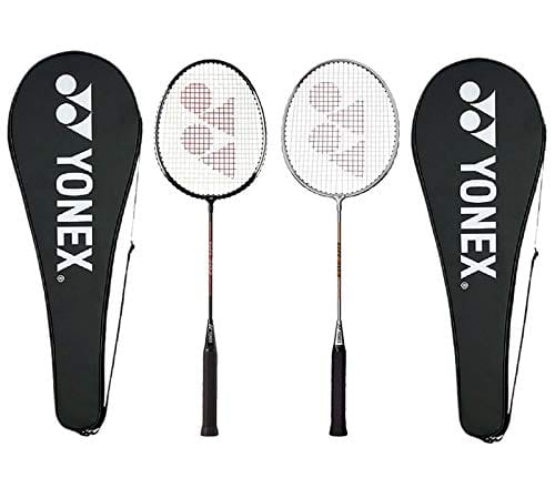 Yonex GR 303 Aluminium Blend Badminton Racquet with Full Cover, Set of 2 Black /Silver