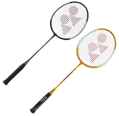 Yonex GR 303 Aluminium Blend Badminton Racquet with Full Cover, Set of 2 Black / Yellow