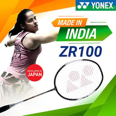 Yonex ZR 100 Light Aluminium Badminton Racquet with Full Cover | Made in India Dark Charcoal
