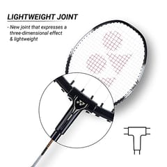 Yonex ZR 100 Light Aluminium Badminton Racquet with Full Cover | Made in India Dark Charcoal